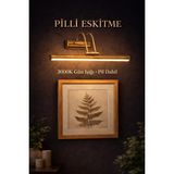 Mikasso Pilli Eskitme Gold Kasa LED Aplik – Sarı Işık - Tablo Banyo Resim Salon Tv Çerçeve Duvar Aydınlatma - Çok Renkli