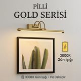 Mikasso Pilli Gold Gün Işığı Salon Duvar Apliği Banyo Aydınlatma Ayna Üstü LED Tablo Aplik Loş Işık 3000K Me - Çok Renkli