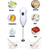 Mikasso Pilli Mini Mixer Kahve Süt Köpürtücü Karıştırıcı Cappuccino Mixer Çelik