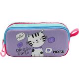 Mikasso Pink Cat Iki Gözlü Kalemlik Tekstil Çok Renkli