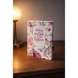 Mikasso Pink Flowers Journal Kilitli Defter Hatıra Anı Defteri Günlük Sert Düz Çizgili Orta Boy Pembe Konsep - Çok Renkli