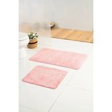 Mikasso Pırlanta Pembe 2'li Banyo Paspası Polyester Kalın (12 mm +) Pembe - Çok Renkli