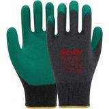 Mikasso PL17 Flex Polyester Örme Yeşil Lateks Kaplı Camcı Iş Eldiveni Gri