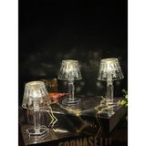 Mikasso Plastik 3'lü LED Masa Lambası Pilli Kristal Elmas Şeffaf Abajur 12 cm Sarı - Çok Renkli