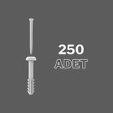 Mikasso Plastik Çivili Korniş Dübeli Del Çak Dübel 7 mm - (250 Adet)
