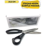 Mikasso Plastik Saplı Sürfile Makası Zigzag Desen Makası Lazer Sürfile Makas - Çok Renkli