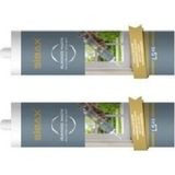 Mikasso Plastik Silikon Tabancası ve 2 Adet 310 ml 450 gr Goldfix Sılıkonize Mastik Beyaz