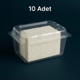 Mikasso Plastik Sızdırmaz Kap 500GR cc Kendinden Kapaklı /çok Amaçlı Kullanım -Peynir,kuruyemiş Kabı-10 Adet