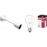 Mikasso Porselen Askı Takımı Duy + 8,5W LED Ampul Beyaz