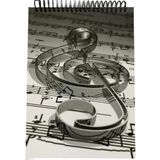 Mikasso Porte Music Gifts Üstten Spiralli Defter Sert Spiralli Çizgili Orta Boy Bej Konsept Defterler A5 80 - Çok Renkli