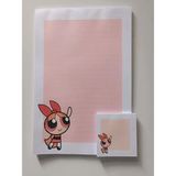 Mikasso Powerpuff Girls A4 Büyük Boy ve Kare Küçük Boy 2 Adet Defter Çek Kopart Tutkallı Pembe Sert Düz Çizg - Çok Renkli