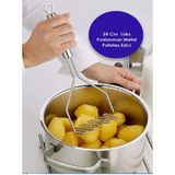 Mikasso Pratik 24 cm Lüks Paslanmaz Metal Patates Ezici Püre Yapıcı Paslanmaz Çelik