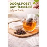 Mikasso Pratik Demleme Poşeti 26 Adet – Bitki Çayı, Siyah Çay ve Filtre Kahve Için Kağıt Çay Filtresi Belirt