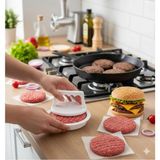 Mikasso Pratik Hamburger Köftesi Şekillendirici | Evde Mükemmel Burger Köfteleri Yapma Aparatı Plastik