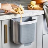 Mikasso Pratik Katlanabilir Askılı Mutfak Banyo Tezgah Üstü Gri Çöp Kovası 6 Lt. Plastik Gri Banyo - Çok Renkli