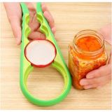 Mikasso Pratik Kavanoz Kapağı Açacak / 4 Boğum 8 Kademeli Şişe Kapak Açacağı (Silikon Kaydırmaz) Yeşil