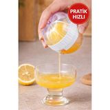 Mikasso Pratik Narenciye Sıkacağı – Limon Portakal Nar Sıkacağı Ölçekli Hazneli El Tipi Sıkacak Plastik