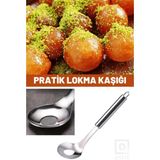 Mikasso Pratik Paslanmaz Çelik Köfte ve Lokma Kaşığı | Lokma Dökme Hamur Kaşığı | Köfte Şekillendirici Kaşık