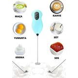 Mikasso Pratik Pilli Mini Mikser Kahve ve Süt Köpürtücüsü Yumurta Çırpıcısı Plastik