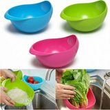 Mikasso Pratik Pirinç, Sebze ve Meyve Yıkama Süzgeci - Ergonomik Süzgeçli Kase Plastik