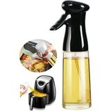 Mikasso Pratik Püskürtmeli Sprey Cam Şişe Zeytinyağı Sirke Yağ Püskürtücü Yağdanlık 200 ml - 1 Adet Siyah