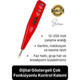 Mikasso Premium Dijital Ekranlı Kontrol Kalemi Temaslı Temassız Voltaj Test Aleti Elektrik Akım Cihazı