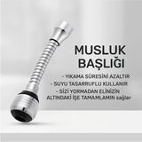 Mikasso Premium Kalite Hortumlu Esnek Su Tasarruflu 2 Modlu Musluk Başlığı Spiral Tasarruf Ergonomik Tasarım