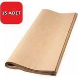 Mikasso Premium Kraft Ambalaj Kağıdı 100×140 cm – Hediye & Çeyiz Paketleme Saman Kağıdı 15’li Büyük Set Kahv
