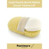 Mikasso Premium Sabun Koymalı Lüx Cepli Elastik Bantlı Bebek Çocuk Yıkama Lifi Süngeri Sarı - Çok Renkli