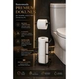 Mikasso Premium Seri Paslanmaz Yedekli Ayaklı Tuvalet Kağıtlığı Düzenleyici, Banyo Wc Kağıtlık Askısı Askılı - Çok Renkli