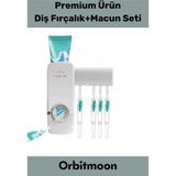 Mikasso Premium Seri Pratik Yapışkanlı Her Tip Macunla Uyumlu Diş Macunu Sıkacağı 5 Adet Fırçalık Askı Seti - Çok Renkli
