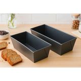 Mikasso Profesyonel 2'li Baton Kek Kalıbı Seti – Yapışmaz Taban, Üstün Pişirme Performansı 26/21X11X10 Cm. T