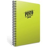 Mikasso Punto A4 100 Yaprak Plastik Kapak Spiralli Defter (6537) Kareli Açık Yeşil Sert Spiralli Kareli 100 - Çok Renkli