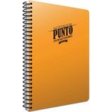 Mikasso Punto A4 100 Yaprak Plastik Kapak Spiralli Defter (6537) Kareli Turuncu Sert Spiralli Kareli 100 Yap - Çok Renkli