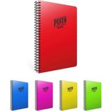 Mikasso Punto A4 100 Yaprak Pp Kapak Spiralli Defter (3385) Çizgisiz Sert Spiralli Çizgisiz 100 Yaprak Büyük - Çok Renkli