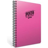 Mikasso Punto A4 140 Yaprak Plastik Kapak Spiralli Defter (6540) Çizgili Pembe Sert Spiralli Çizgili Büyük B - Çok Renkli