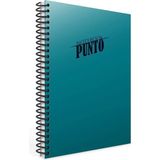 Mikasso Punto A4 140 Yaprak Plastik Kapak Spiralli Defter (6540) Çizgili Turkuaz Sert Spiralli Çizgili Büyük - Çok Renkli