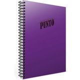Mikasso Punto A4 140 Yaprak Plastik Kapak Spiralli Defter (6541) Kareli Mor Sert Spiralli Kareli Büyük Boy M - Çok Renkli