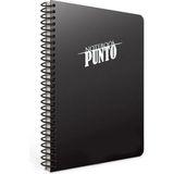 Mikasso Punto A4 140 Yaprak Plastik Kapak Spiralli Defter (6541) Kareli Siyah Sert Spiralli Kareli Büyük Boy - Çok Renkli