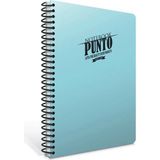 Mikasso Punto A4 60 Yaprak Plastik Kapak Spiralli Defter (6533) Kareli Açık Mavi Sert Spiralli Kareli Büyük - Çok Renkli