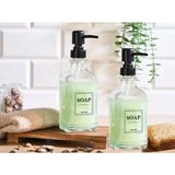 Mikasso Purlin 2'li Sıvı Sabunluk 500-500 ml Cam Siyah - Çok Renkli