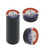 Mikasso Pvc Elektrik Izolasyon Bant Orijinal Marka "0.13X19X10YARDS" (Siyah) (10'lu Paket) Siyah