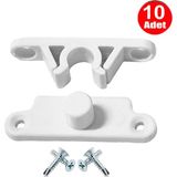 Mikasso Pvc Kapı Pencere Sineklik Beyaz Plastik Çıt Çıt Kilit Menteşe Büyük Boy 5cm -10 Adet Plastik