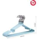 Mikasso Pvc Kaplamalı Kaydırmaz Metal Elbise Gardrop Askısı Turkuaz 10'lu Metal