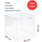 Mikasso Pvc Küp Çanta Valiz Bavul Düzenleyici Şeffaf Pvc Çanta Organizer 30X30X30 Turuncu Tr
