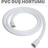 Mikasso Pvc Plastik Duş Hortumu 150 cm Örgülü Elektrikli Şofben Hortumu Duş Hortumu Beyaz Plastik Plastik