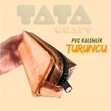 Mikasso Pvc Renkli Şeffaf Kalemlik Kırtasiye Kozmetik Düzenleme Çantası Plastik Turuncu - Çok Renkli