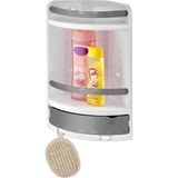 Mikasso Qlux Banyo Köşesi Şampuanlık Çekmeceli Köşelik Banyo Düzenleme Plastik Beyaz - Çok Renkli