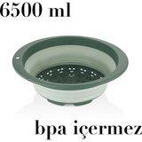 Mikasso Qlux Katlanır Süzgeç Büyük Boy Kamp Karavan Ev Ofis Katlanır Süzgeç L-00896-3 Yeşil Plastik