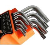 Mikasso Qtools 9 Parça Çelik Kısa Alyan Takımı Tork Anahtarı Seti Yıldız Uçlu - Çok Renkli